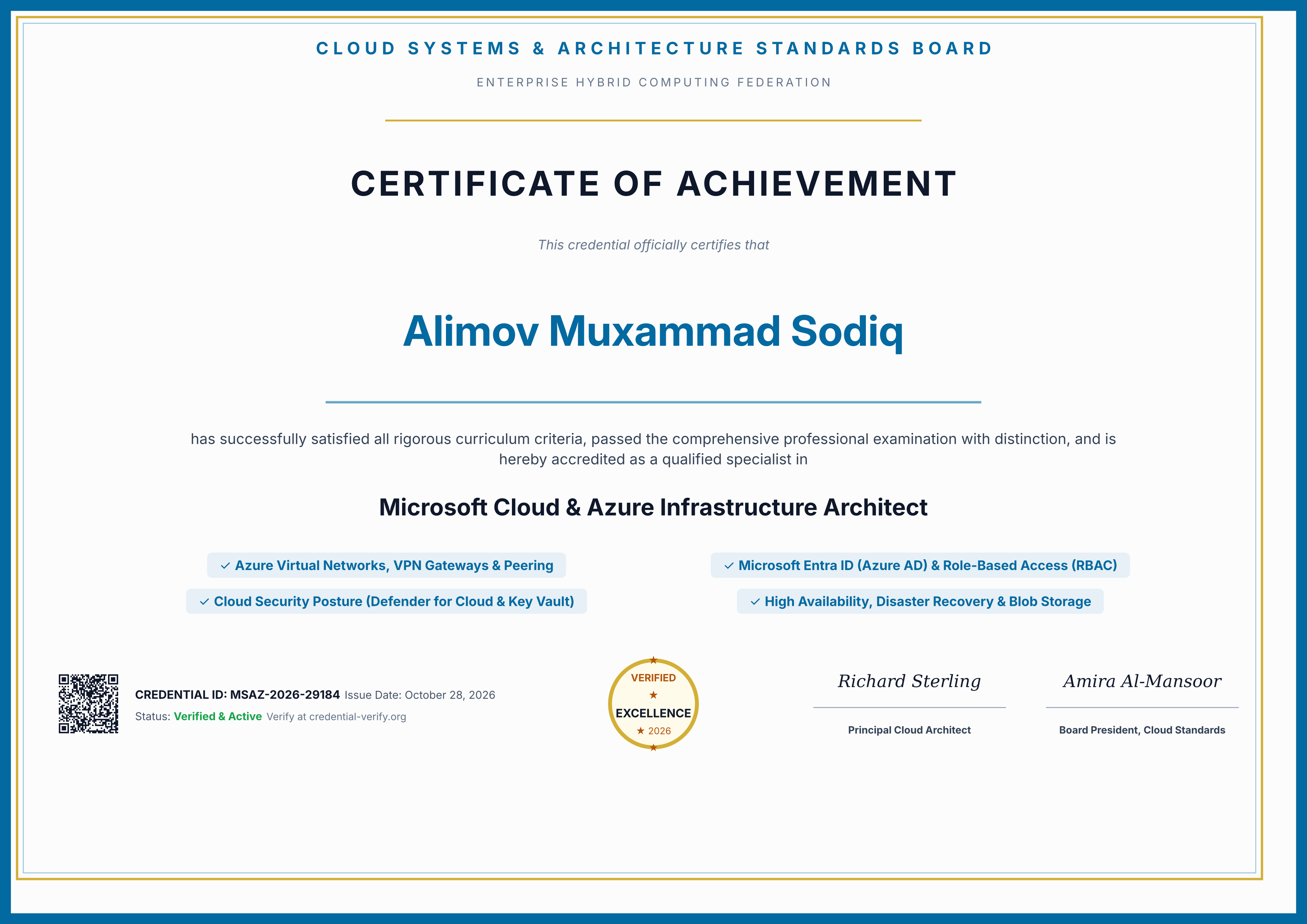 Microsoft Azure Cloud Architect