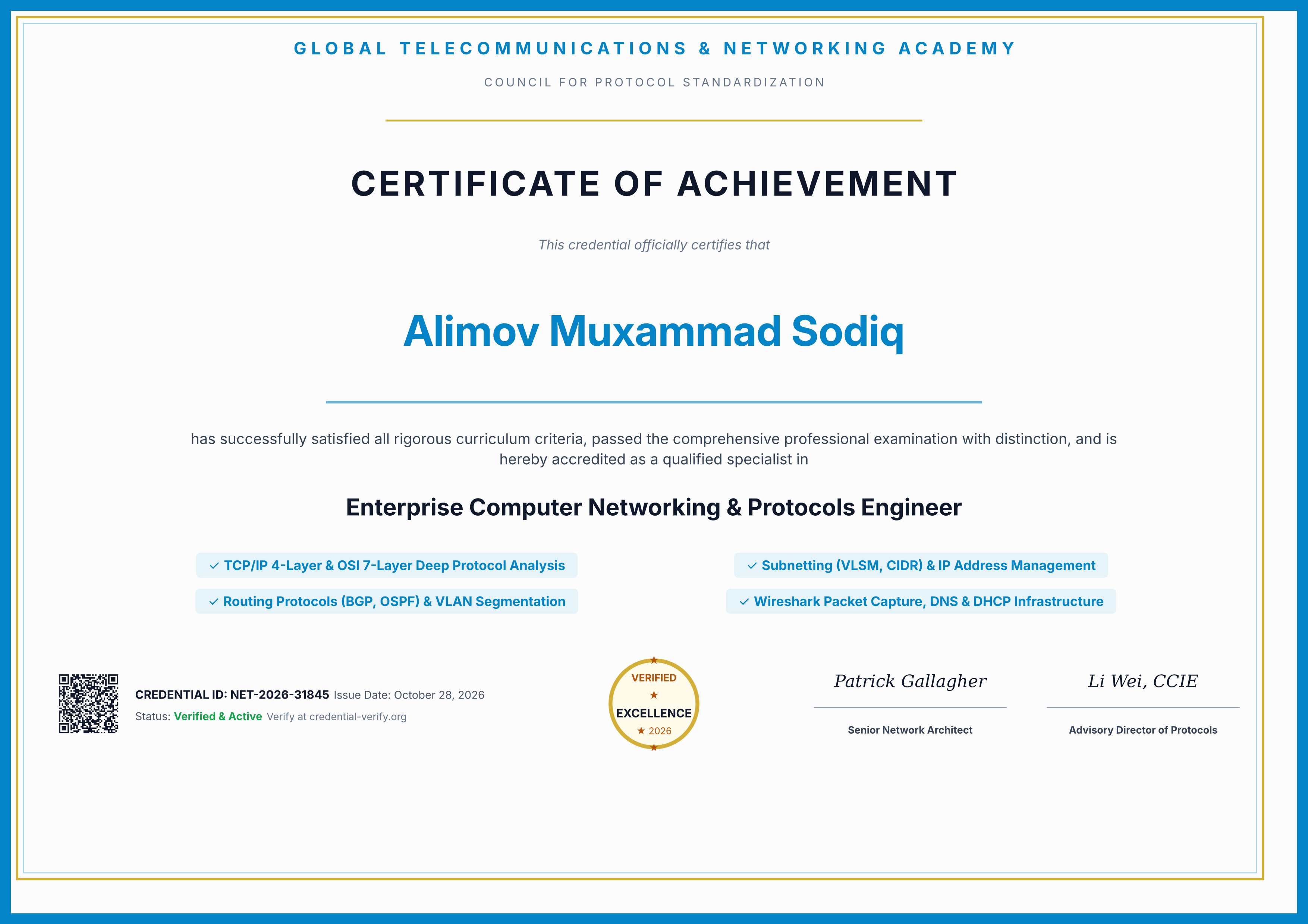 Enterprise Networking & Protocols